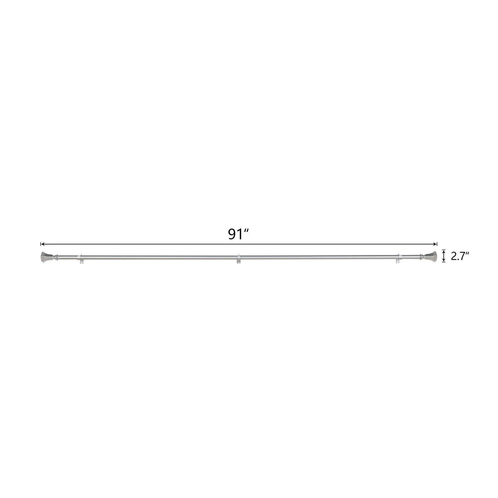 BalsaCircle 42-126-Inch long Adjustable Metal Curtain Rod Set Teardrop Finials - Wedding Party Home Window Decorations