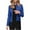 Blue, variant on Women Bomber Trucker Jacket Faux Leather Utility Biker Jacket Lapel Collar Zipper Long Sleeve Short Winter Autumn Outwear Coat Flight Top Ladies
