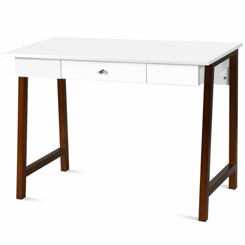 Demi Bonn Computer Desk Laptop PC Makeup Vanity Table, Small Home Office Desk Study Writing Table, Brown