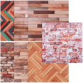 thumbnail image 2 of 7 Sheets Dollhouse Wallpaper Self-adhesive Vintage Miniature Wall Sticker Dollhouse Tile Decal, 2 of 4