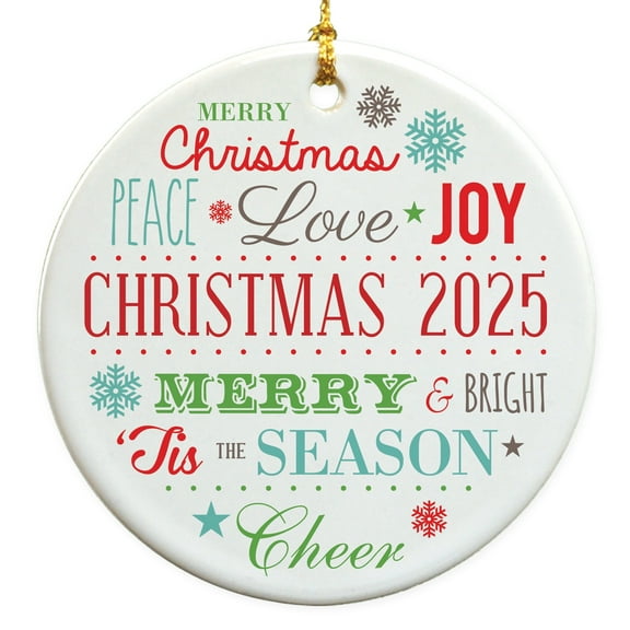 2025 Merry Christmas Round Disc Ornament