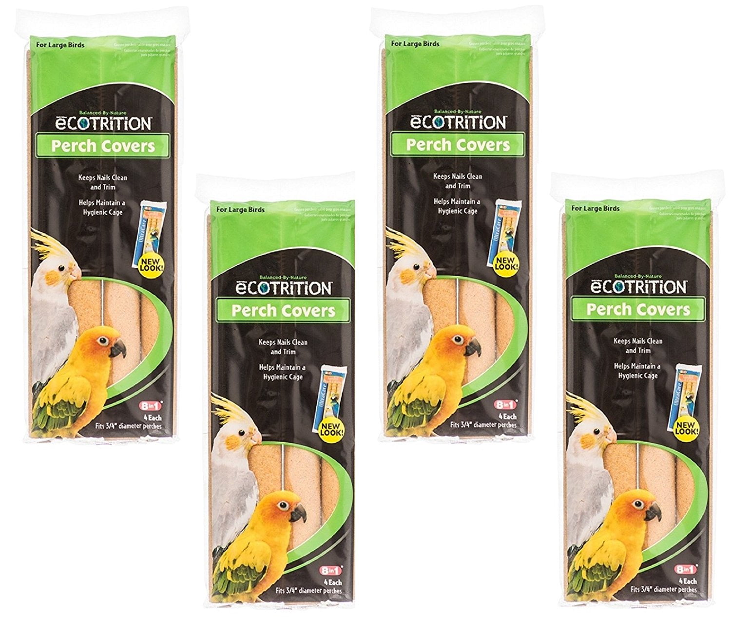 Pet Products Sanded Bird Perches Covers, Large 16 Total (4 Packs With