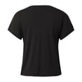 thumbnail image 4 of Women’s Casual Dressy Basic T Shirts Loose Fit Crewneck Cap Sleeve Tee Tops Black XL, 4 of 4