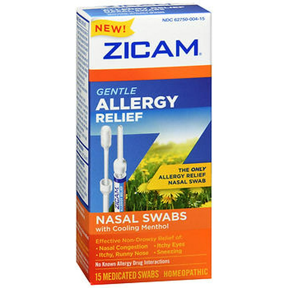 Zicam Gentle Allergy Relief Nasal Swabs with Cooling Menthol 15 ct