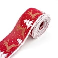 thumbnail image 2 of Ounissouiy Caja de regalo de Navidad de 5m, cinta para regalo, cinta para envolver Navidad, tela de arpillera, cinta decorativa de felpa, cinta recortable Kits de decoración para fiestas rojo, 2 of 6