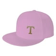 thumbnail image 1 of ZICANCN Alphabet T Pattern Baseball Caps, Trucker Hats for Men And Women, Adjustable Breathable Flat Caps, Pink, 1 of 6