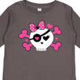 thumbnail image 4 of Inktastic Girl Pirate Skull Valentine Girls Long Sleeve Toddler T-Shirt, 4 of 5