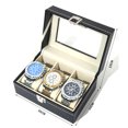 thumbnail image 3 of 3/6/12 Slot PU Leather Watch Display Case Black Men's Watch Organizer Box, 3 of 6