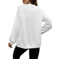 thumbnail image 3 of OmicGot Waffle Button-Down Sweater Long Sleeve Pocket Knit Cardigans for Women, White L, 3 of 4