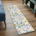 thumbnail image 4 of Spring Floral Area&nbsp;Rug 2x6ft Romantic Gradient Pink Yellow Blue Flowers Farmhouse Non-Slip&nbsp;Washable Square&nbsp;Rugs Soft Felt Indoor Floor Mat for Bedroom Kitchen Living Room Bathroom, 4 of 9