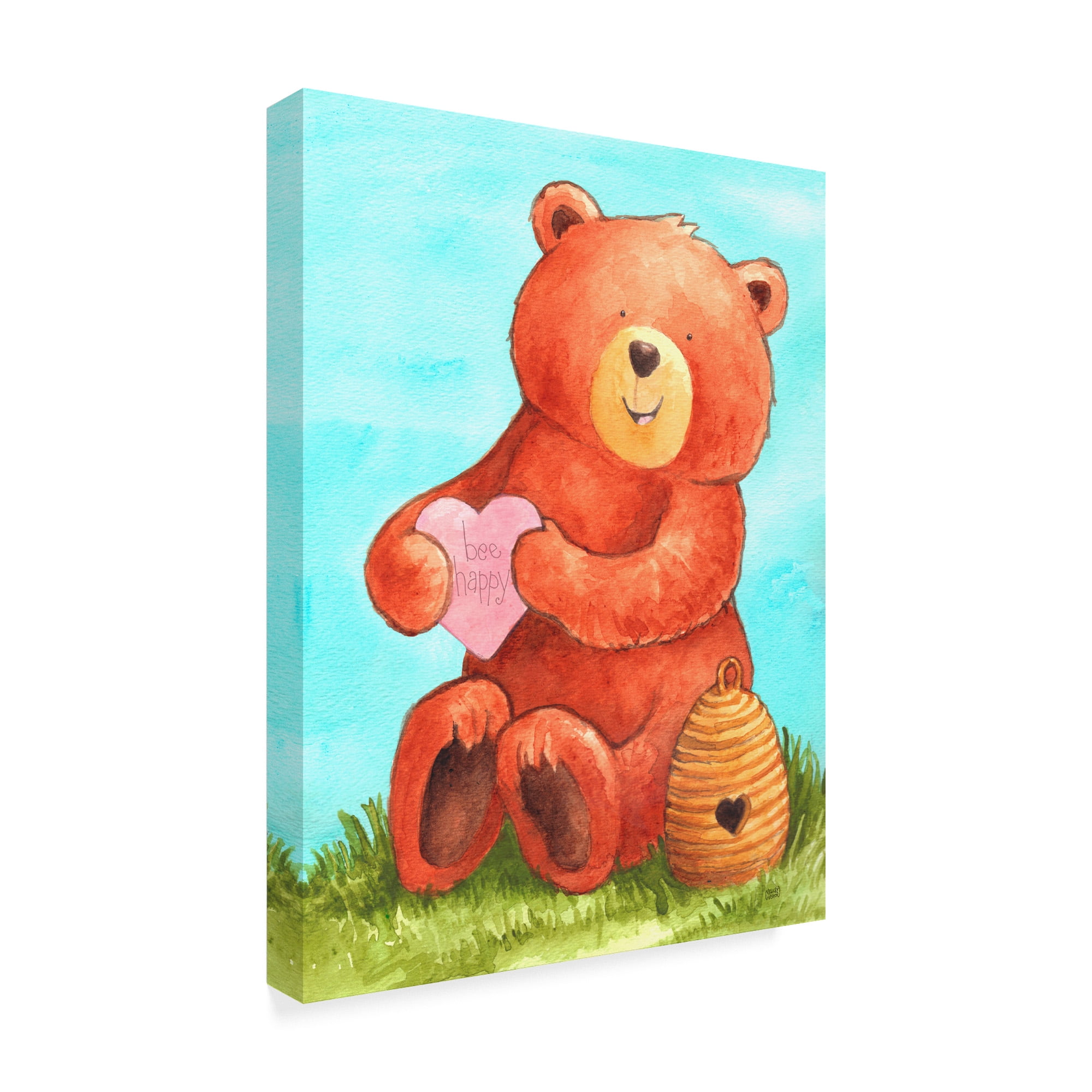 Trademark Fine Art 'Bee Happy Bear' Canvas Art by Melinda Hipsher -  