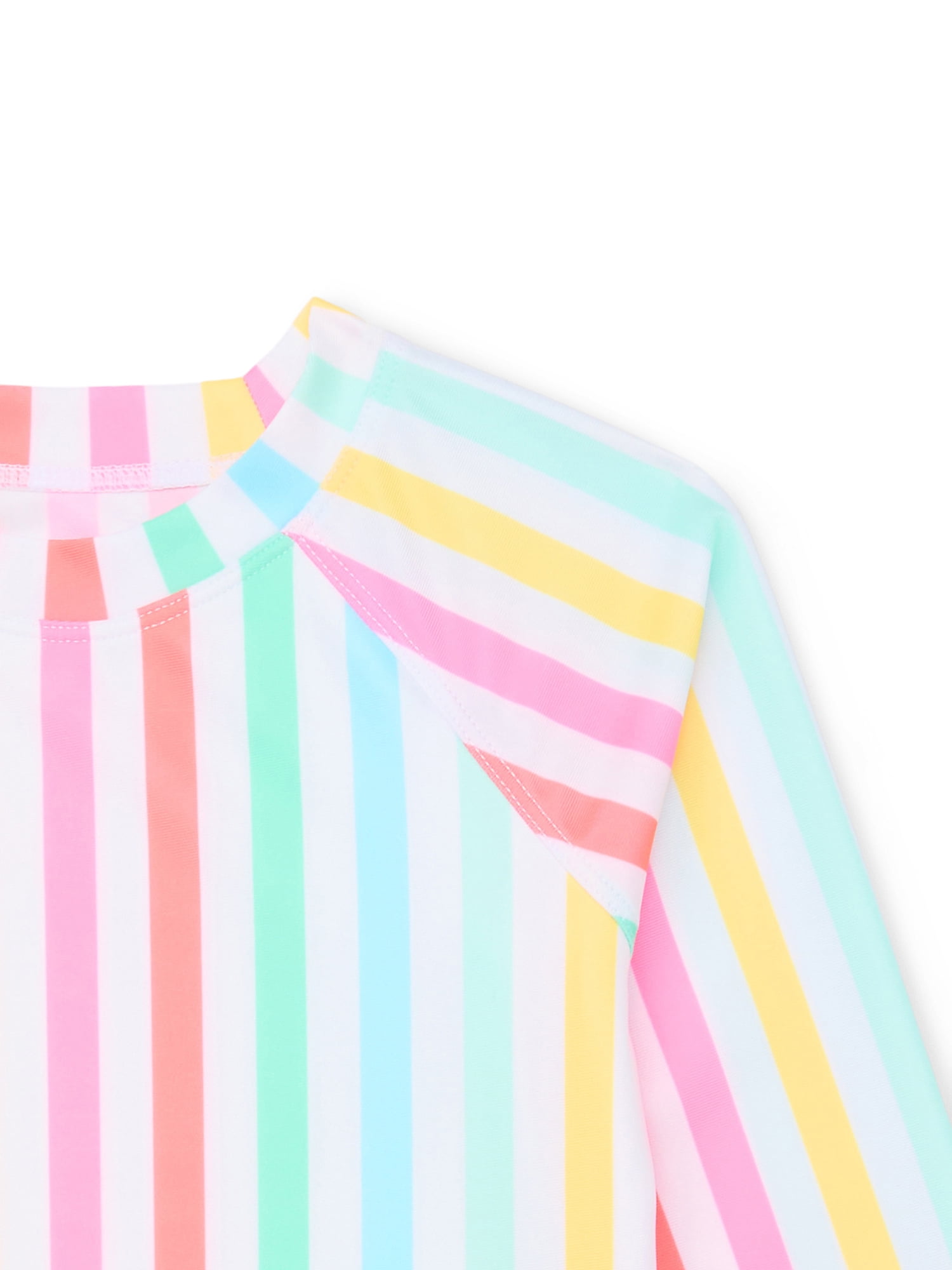 Wonder Nation Toddler Girl Ruffle Rash Guard Swim Set, Two-Piece, Size 12M-5T