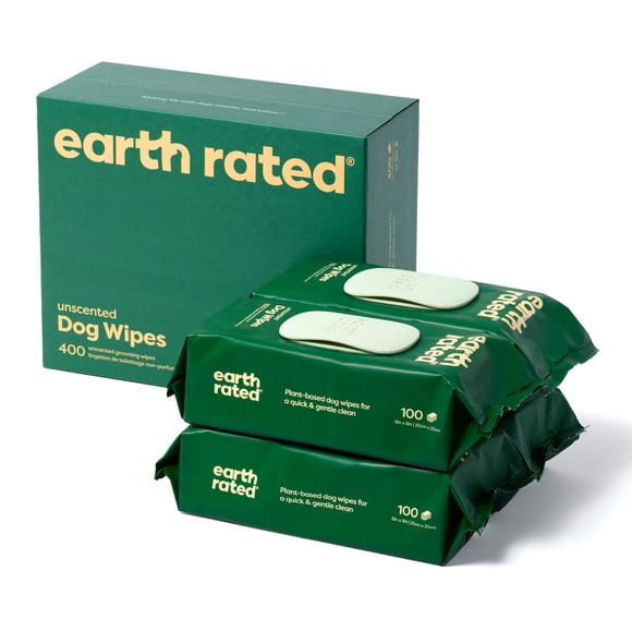 Pet Wipes Earth Rated Textured para perros y gatos, sin perfume, 400