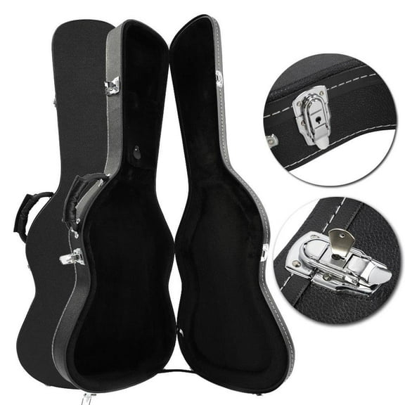 Glarry portable Flat Surface ST Electric Guitar Hard Shell Case Black