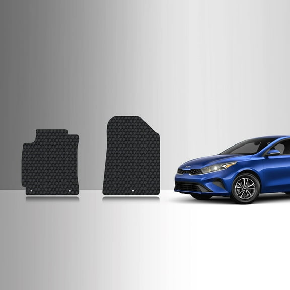 ToughPRO Front Mats Compatible with KIA Forte 2019 - All Weather Heavy Duty (Made in USA) Black Rubber