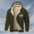 thumbnail image 2 of Telankuip Mens Jesus Full Zip up Sherpa Lined Hoodies Plus Size Graphic Christian Faith Outdoor Athletic Thermal Jackets with Pockets Winter Warm Comfortable Stylish Outwear Green XXL, 2 of 4