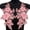 Pink, variant on Pack of 2 Embroidered Sequins Flower Applique Patches for Clothing Bags Handcrafts Decoration Polyester Materials