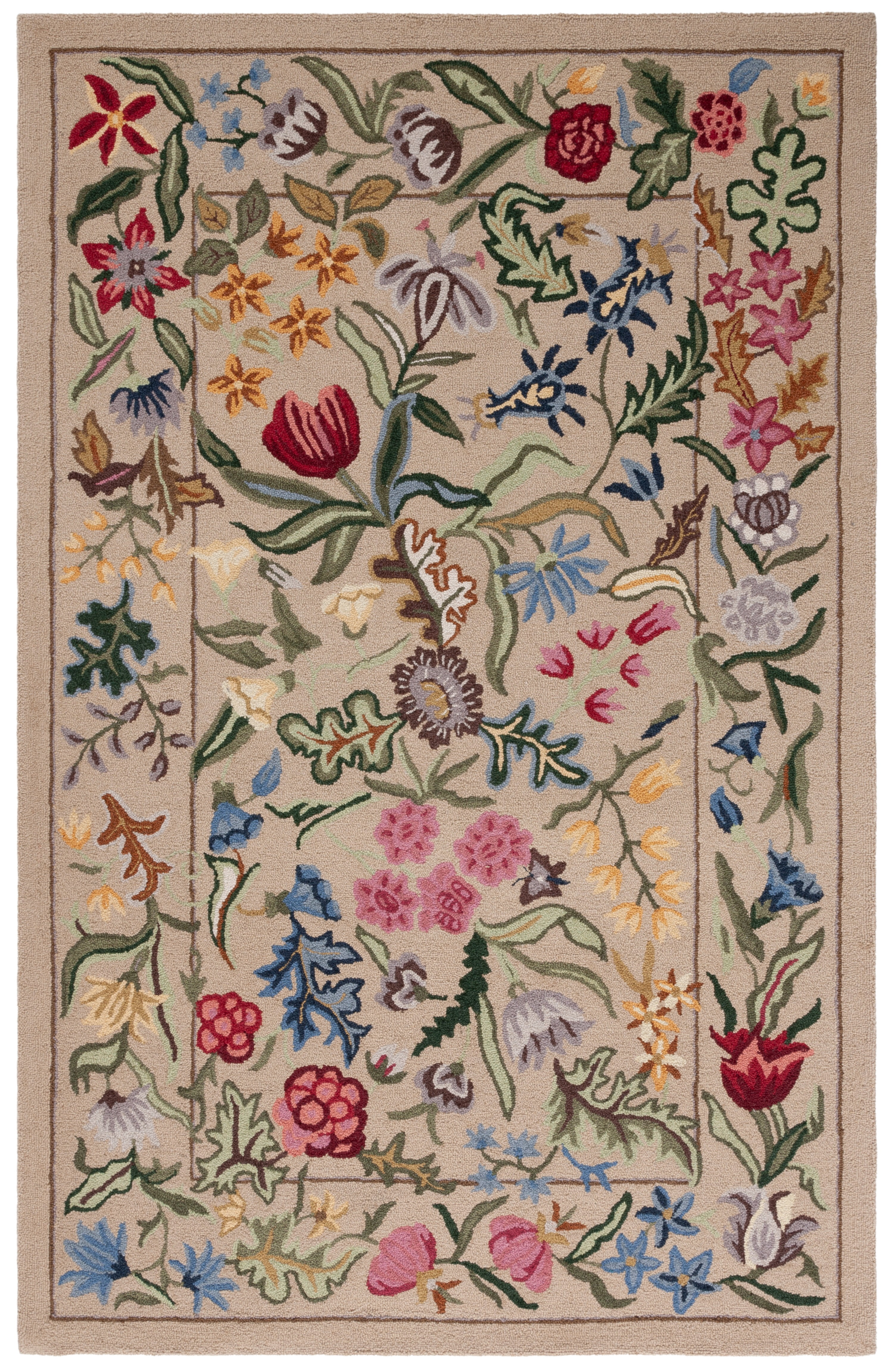 Safavieh Chelsea Mabelle Floral Wool Area Rug, Beige/Pink, 6' x 8'