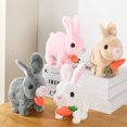 thumbnail image 1 of Electric Toy Interactive Walking Bunny Toy with Carrot Adorable Realistic Rabbit Plush Doll for Kids Gift, 1 of 7
