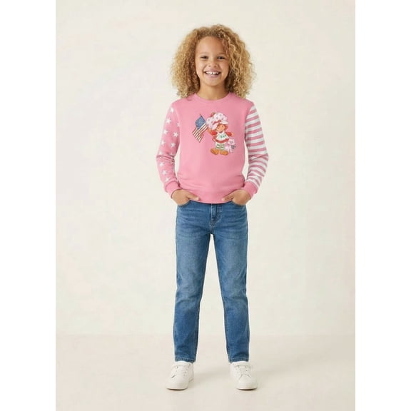 Strawberry Shortcake Girls' Strawberry & Custard Sweatshirt, Sizes XS-L