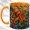 Orange, variant on Octopus Coffee Mug, Stained Glass Ocean Mug, Ceramic 11 oz