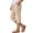 0707-aj10 Beige, variant on Back To School Clothes Plus Size Bermuda Shorts for Girls Knee Length Cotton Linen Elastic Waist Drawstring Shorts Summer Loose Capri Pant