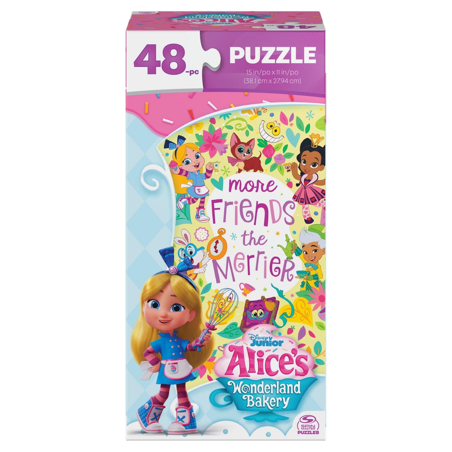 Alice's Wonderland Bakery, Puzzle de 48 pièces, Disney Junior, décorations de fête Alice au pays des merveilles, puzzles pour enfants, à partir de 4 ans