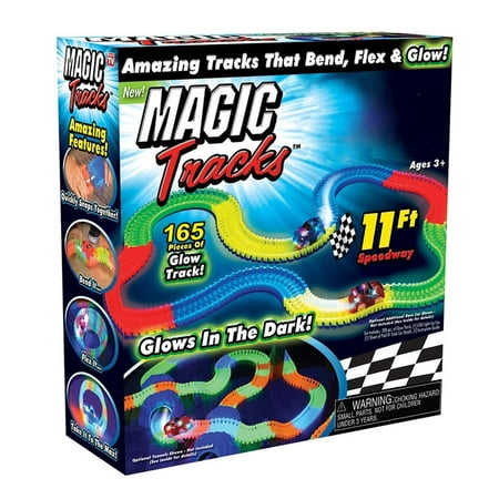 Magic Track Glow In The Dark Set Bend, Flex, And Curve Racetrack With Led Light Up Car Toy For