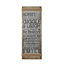 DecMode Gray Metal Motivational Sign Wall Decor with Rope Accent