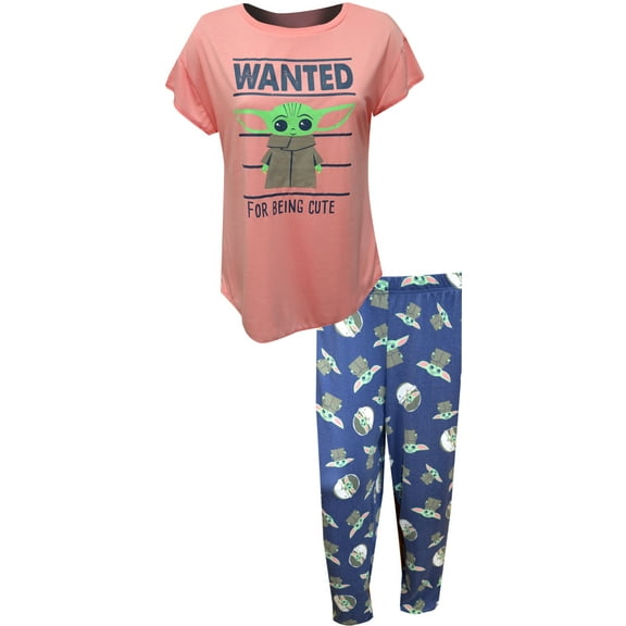 Richard Leeds Womens Star Wars Mandalorian Grogu Wanted for Being Cute Pajama (Large)
