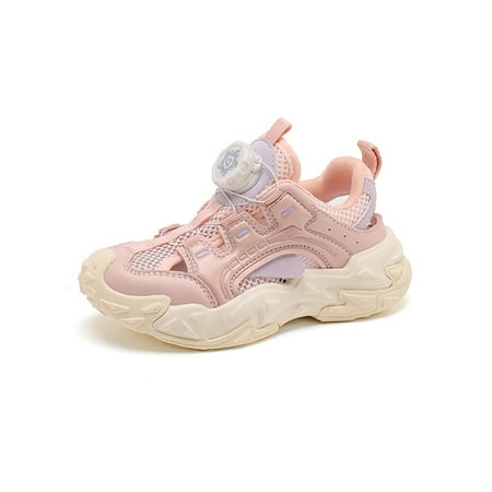 

Daeful Kids Athletic Shoes Platform Sneakers Mesh Running Shoe School Lightweight Breathable Patchwork Casual Sneaker Pink 2Y