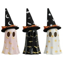 WKSCLPAI Halloween Resin Ghost Figures Halloween Table Decorations Lights Glowing Witch Ghost Small Ornament Household Decorative Night Light Holiday Home Decor Props, White