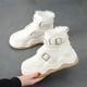 thumbnail image 5 of Zapatos de mujer de caña alta, forro polar de invierno, zapatos cálidos acolchados de algodón, botas Martin de moda populares que aumentan la altura, zapatos de moda, 5 of 6