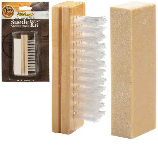 Kit limpiador de gamuza Fiebing's, paquete de 2 con cepillo y barra