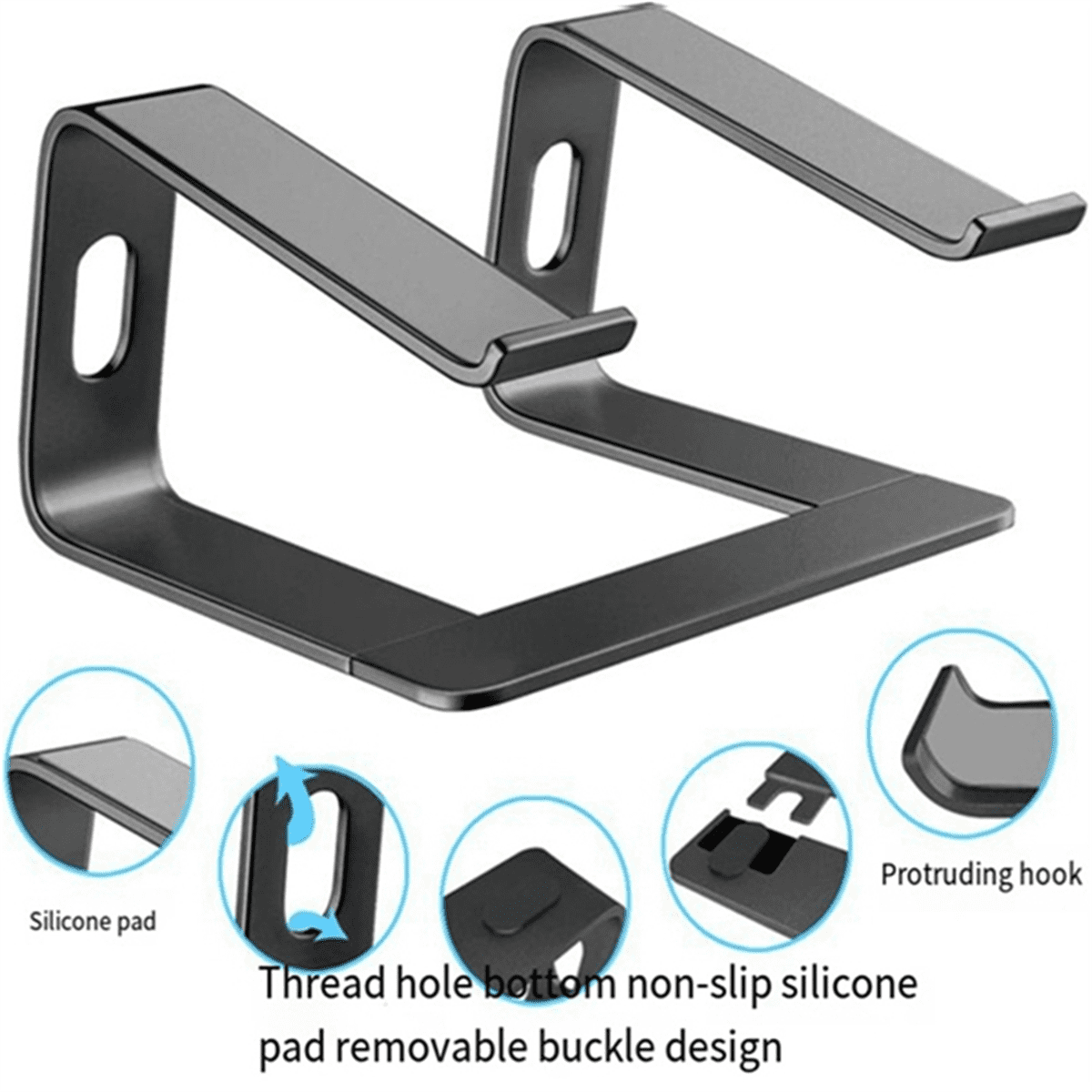 Aluminum Stand for Portable Laptop Stand Desktop Stand Black