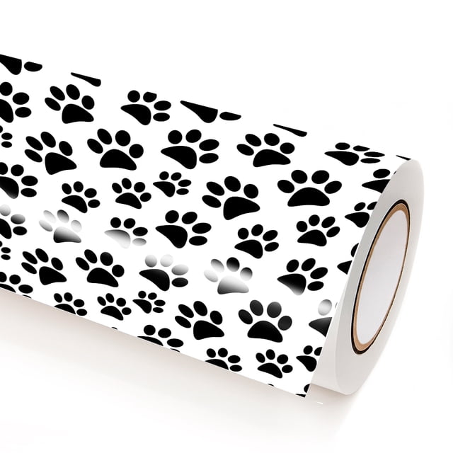 Vinil Decorativo en Lamina Deco Adhesivo Pisaditas en Negro Joss Design 5.5 m x 50 cm