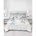 thumbnail image 3 of Green Teal Eucalyptus Full Size Down Alternative Comforter, Lightweight Comforter Quilt Bedding Set with Pillow Shams Coastal Summer Starfish All Seasons Bed Comforter Duvet Insert 78"x90", 3 of 7