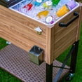 thumbnail image 3 of Permasteel 80-Qt Oak Wood Style Patio Cooler with Wicker Bottom, 3 of 17
