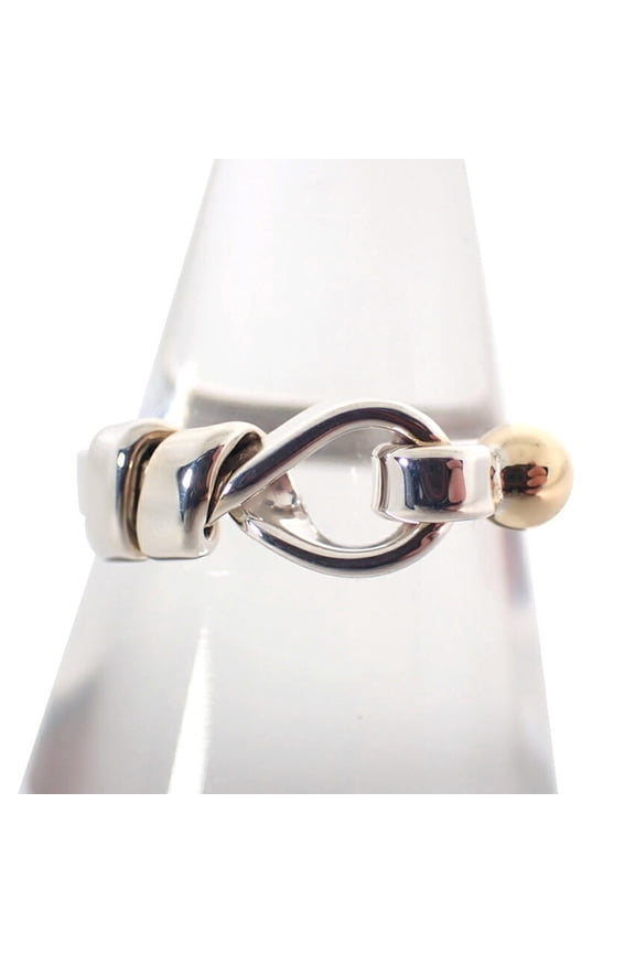 Pre-Owned TIFFANY 925 750 Hook & Eye Ring, Size 11
