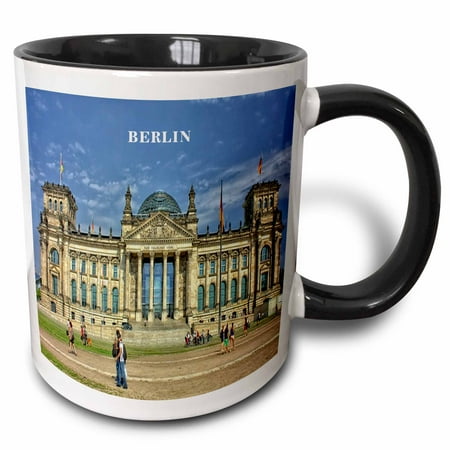 Berlin Government Buildings - 3dRose Lovely Architecture Berlin Government Building Germany, Two Tone Black Mug, 11oz