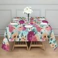 thumbnail image 3 of Pioneer Flower Floral Print Pattern Square Tablecloth,Waterproof Square Table Cover,Wipeable Spillproof Washable Table Cover for Home Kitchen Party Decor 52"x52"(132x132cm), 3 of 6