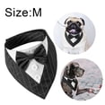 thumbnail image 2 of Bandana de boda para perro, collar para perro con pajarita, disfraz de cumpleaños, esmoquin ajustable para fiesta de mascotas, rayas negras, 2 of 5