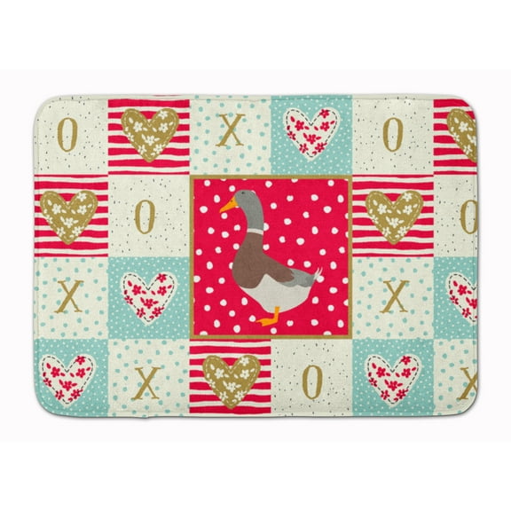 Carolines Treasures CK5290RUG Saxony Sachsenente Duck Love Machine Washable Memory Foam Mat Red 19 X 27" multicolor