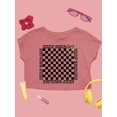 thumbnail image 2 of Stay Happy Checkered Graphic Tee Crop Tee Women's, 2 of 4