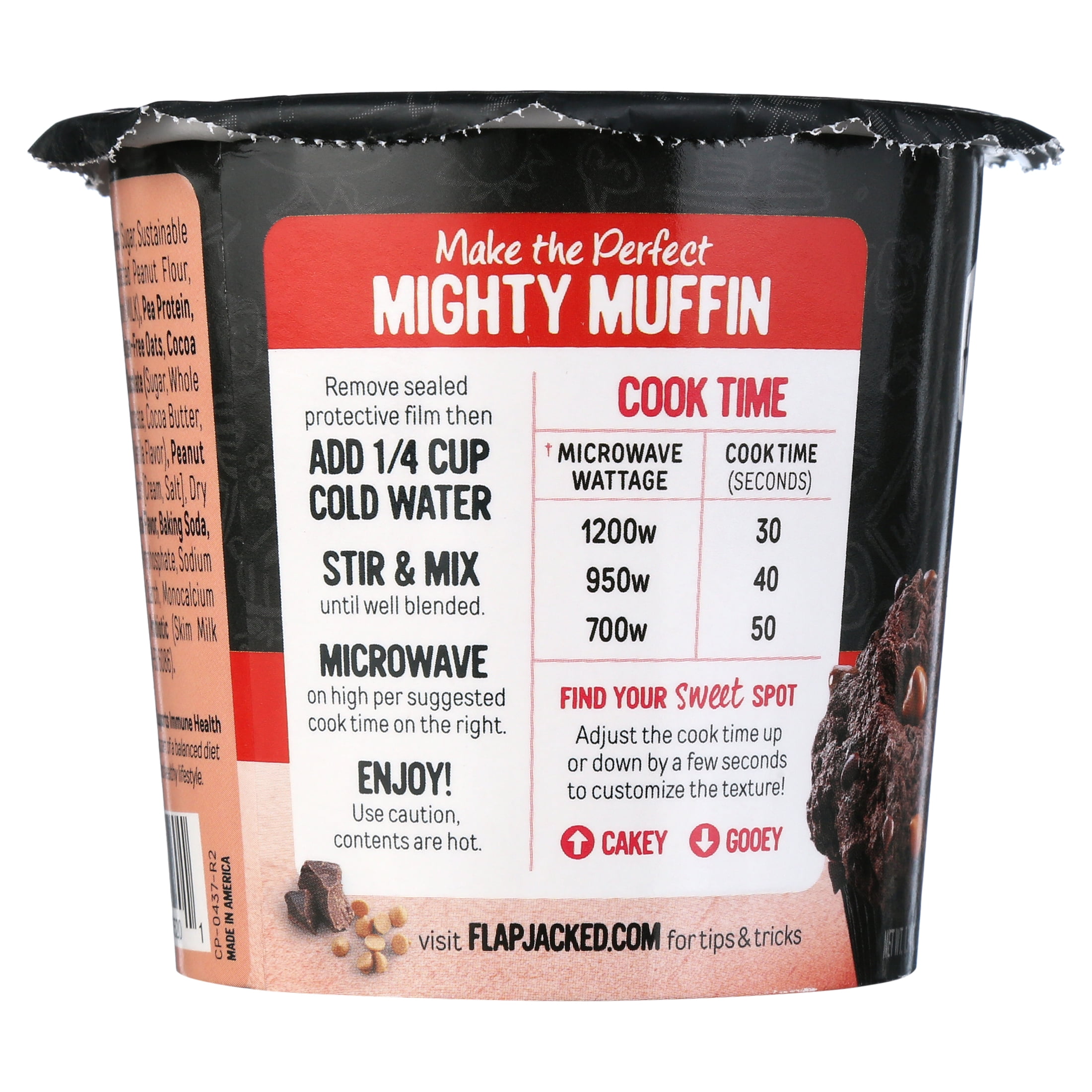 FlapJacked Mighty Muffin Chocolate Peanut Butter Microwavable Muffin ...