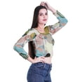 thumbnail image 2 of Moomaya Crop Top Manches Longues pour Femmes Imprimé Décontracté Été T-Shirt Crop Top, 2 of 4