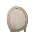 thumbnail image 5 of Guyou Farmhouse Dining Chairs Set of 2, French Wooden Country Upholstered Faux Leather Oval Side Chair with Round Rattan Back for Restaurant Living Room Kitchen Dining Room, Black, 5 of 13