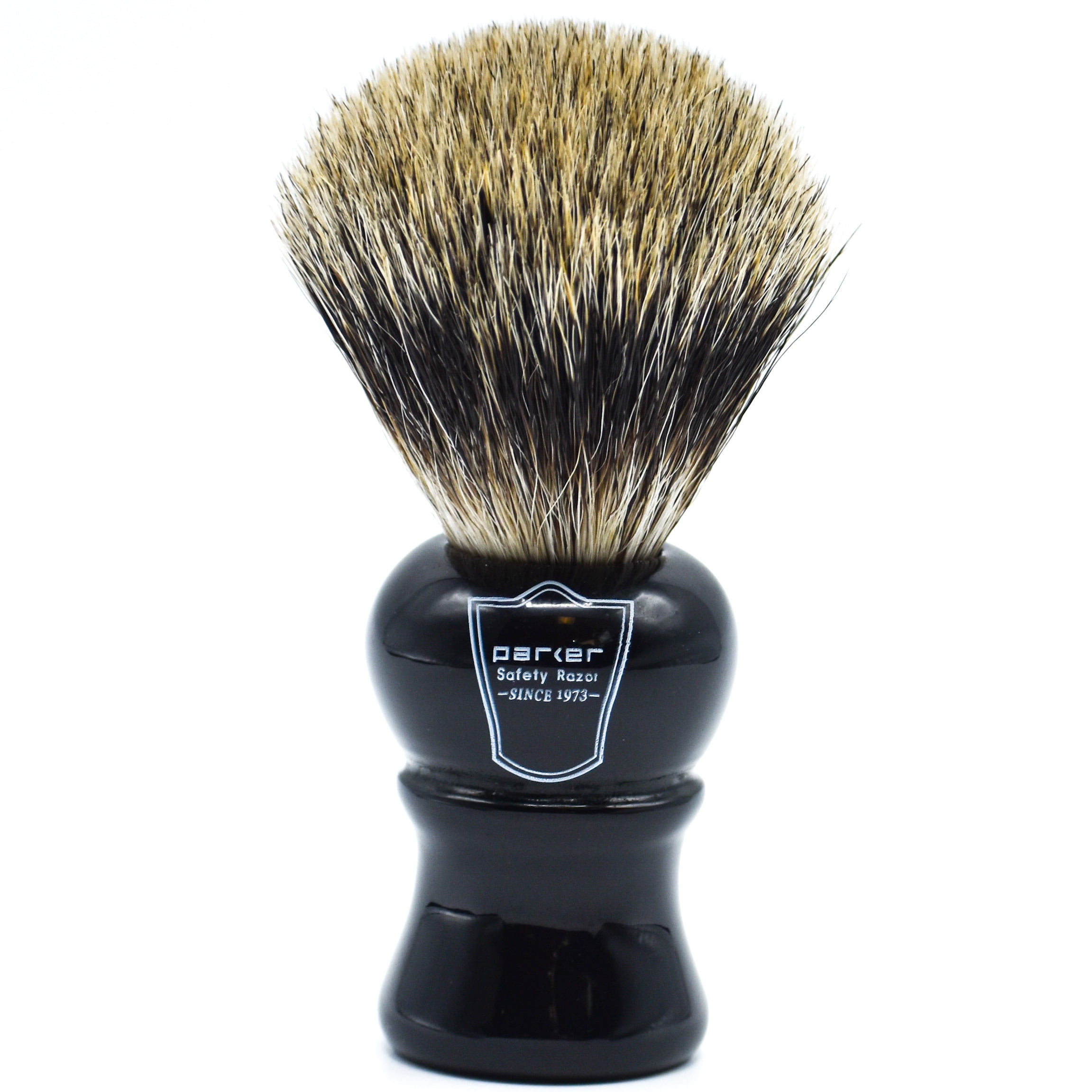 Parker Safety Razor Ebony Handle 100% Pure Badger Bristle Shaving Brush
