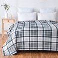 thumbnail image 2 of Mainstays Super Soft Gray Plaid Polyester Plush Blanket, Full/Queen 90"X90", Suitable for Adult, 2 of 6