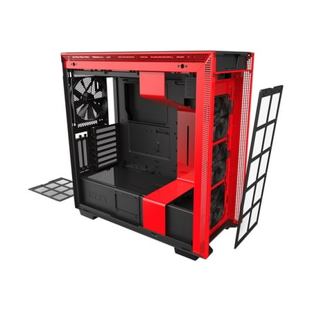 NZXT - H710i eATX Mid-Tower Case with Tempered Glass - Red/Matte Black